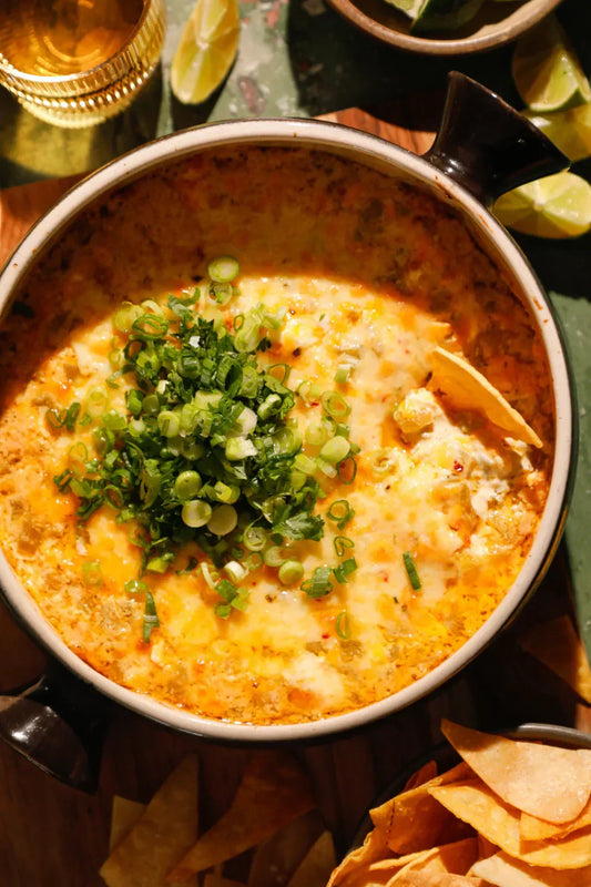 Cheesy Baked Green Chile Dip (4 Ingredients)