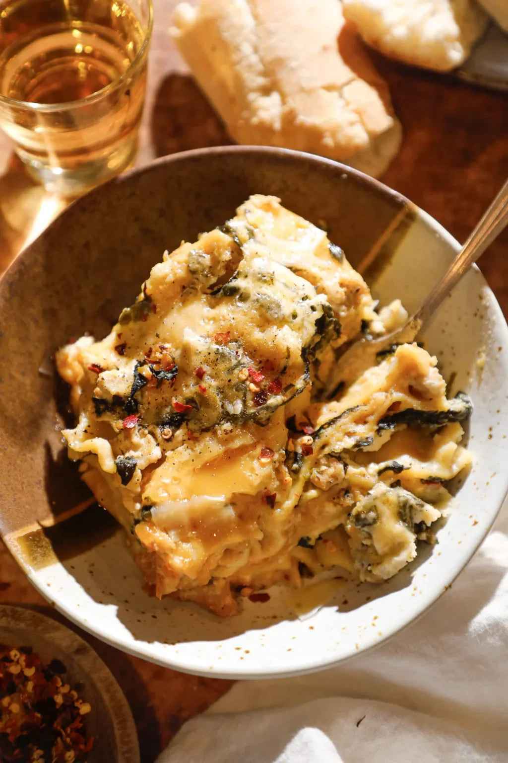Slow Cooker White Chicken Lasagna with Spinach