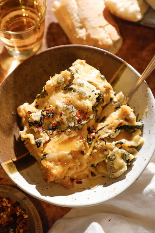 Slow Cooker White Chicken Lasagna with Spinach
