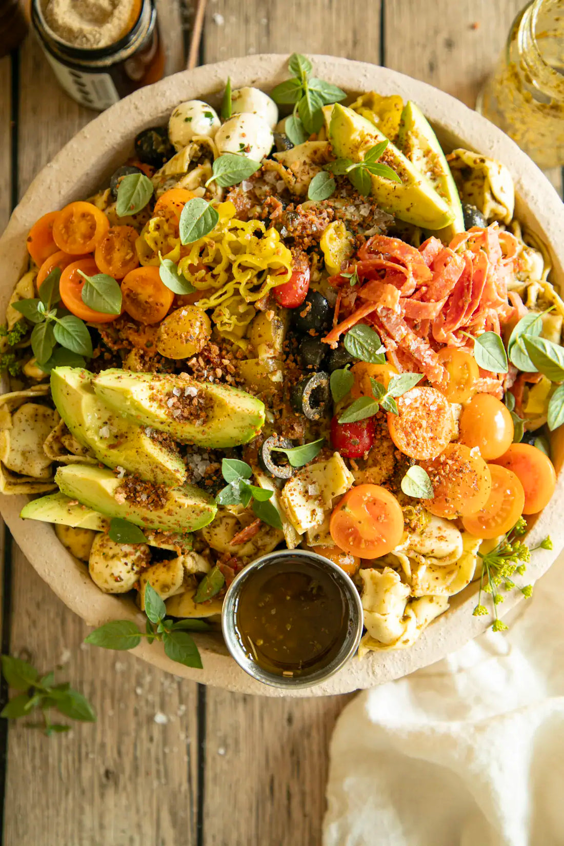 Antipasto Tortellini Salad with Basil Pesto