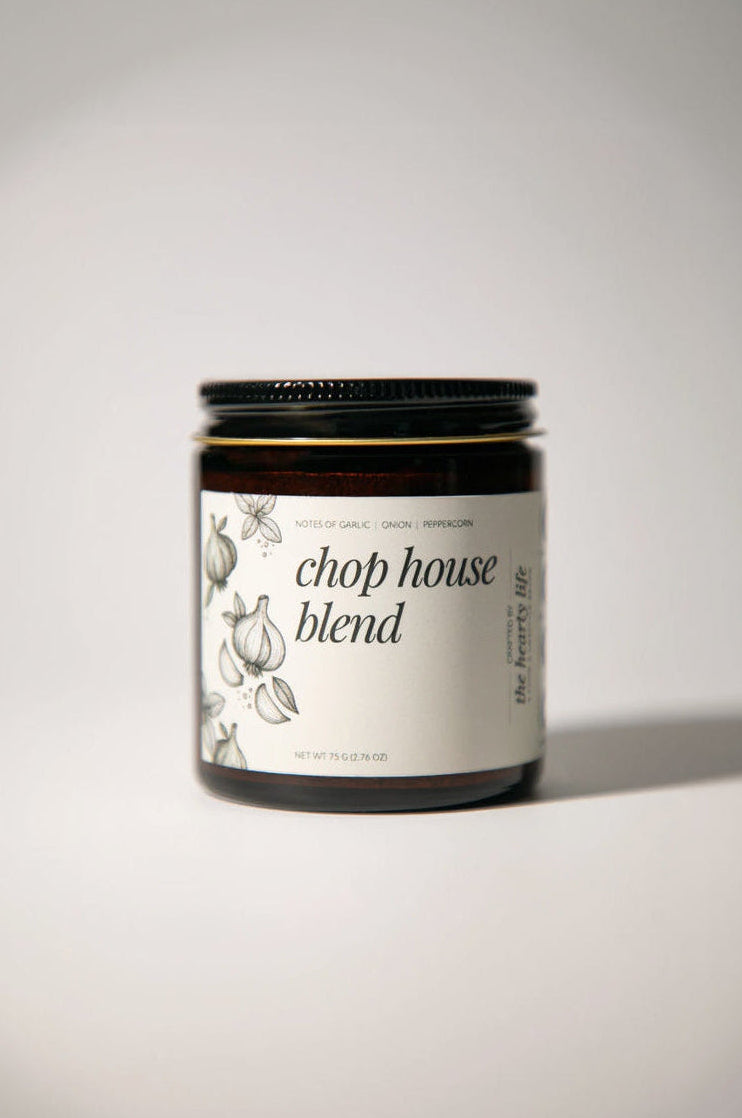 Jar of 'Chop House Blend' on a light background