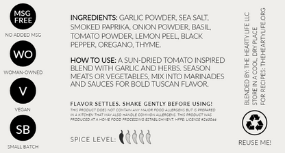 Tuscan Garden Blend Spice Jar